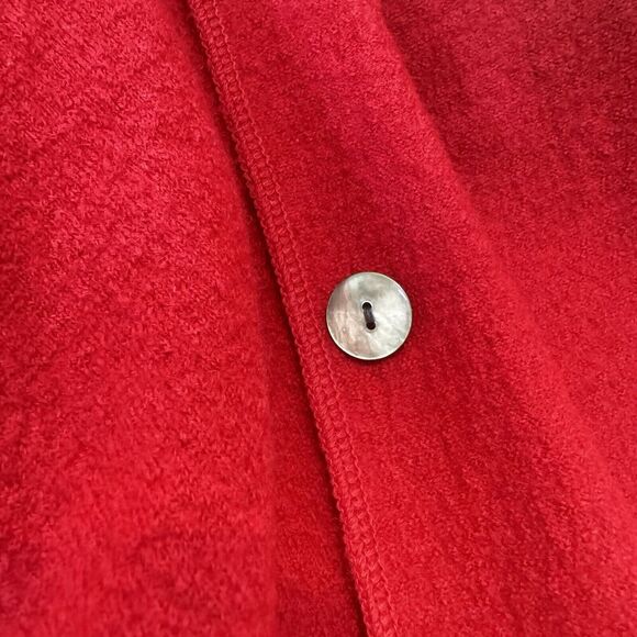 Talbots Red Boiled Wool Jacket Coat Sz Medium Lightweight 4 Button Pockets Scarf - Picture 9 of 16